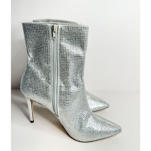 BP Ankle Booties Size 8.5 Athenna Crystal Pointed Toe High Heel Boots - Picture 2 of 10